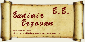 Budimir Brzovan vizit kartica